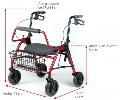 MAXI Rollator XL – Hasta 295 kg | Ad150XL