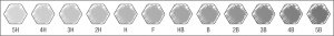 Caja 12 lápices grafito «Castell 9000 design set», calidad superior 5b-4b-3b-2b-b-hb-f-h-2h-3h-4h-5h