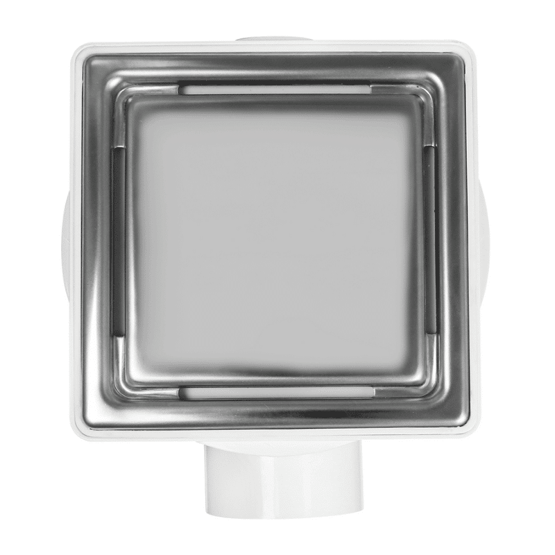 Cespol Bote Compacto Cuadrado Minimalista Rejilla Acero Inoxidable 1 Salida a 2″ Fleximatic 2611