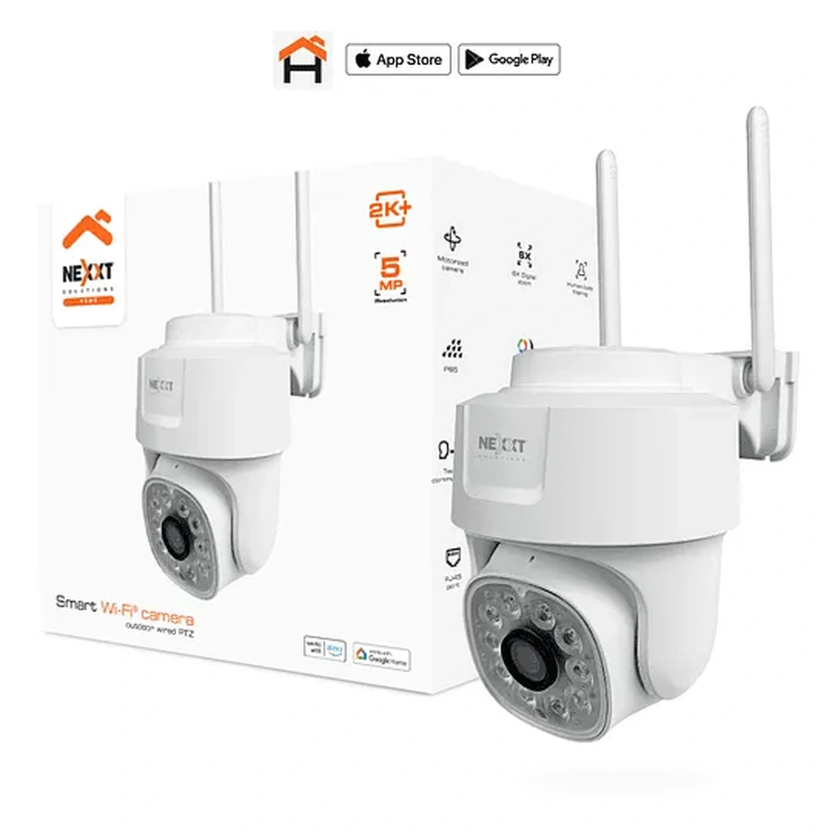 Cámara Exterior Nexxt NHC-OP10, 2K, Wi-Fi, PTZ, Visión Nocturna, IP65