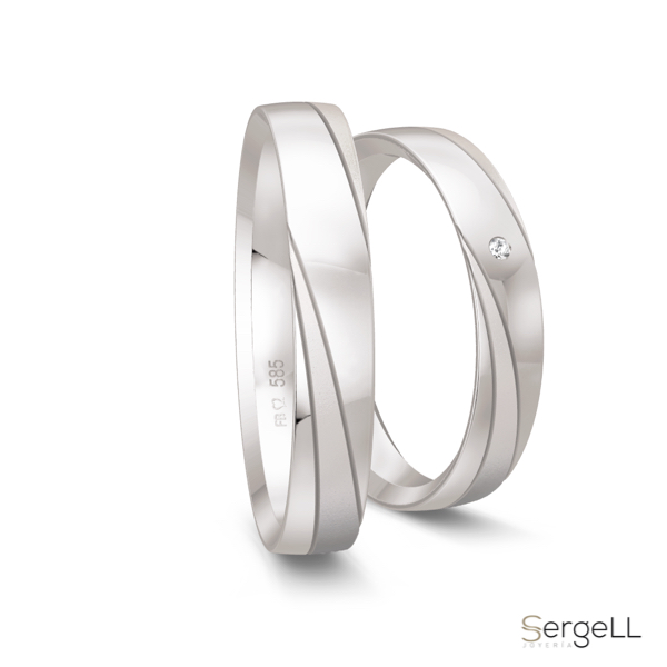 Anillos de matrimonio de oro con curvas Breuning