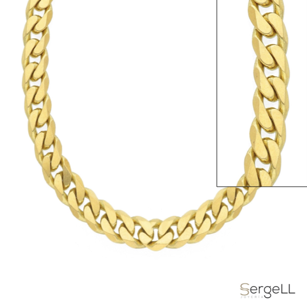 Cadena cubana hombre Oro Amarillo 18k macizo 6 mm ancho Krodex